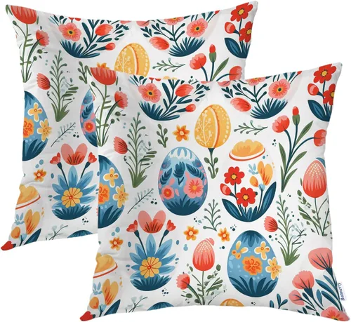 Miniatura 27 de Batmerry Juego de 2 fundas de almohada decorativas con estampado floral gris y blanco de 18 x 18 pulgadas, estilo victoriano con patrón de flores