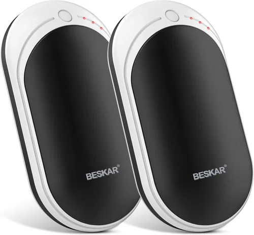 Miniatura 8 de BESKAR Calentador de manos recargable, calentador de manos eléctrico de 5200 mAh, calefacción de doble cara, carga rápida USB, calentador de manos