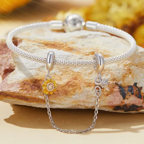 Miniatura 2 de NINGAN Heart Series Beaded Love Pendant 925 Sterling Silver Wrapped Love Crown Castle Angel Charm Fit Women's Bracelet Necklace Valentine's Day