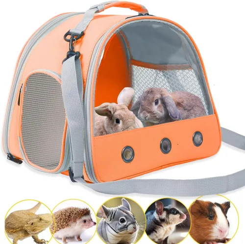 Miniatura 22 de Portador de viaje para dragón barbudo, jaula para lagartos, bolsa para animales pequeños para erizos, ratas, loros, pájaros, conejillos de indias