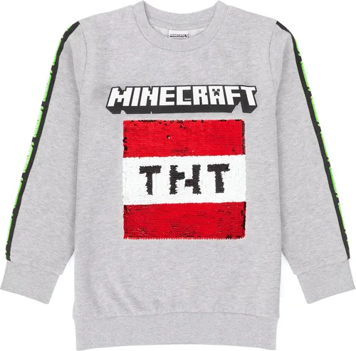 Miniatura 2 de Minecraft Sudadera con capucha para niños con lentejuelas Creeper TNT gris Gamer, Gris