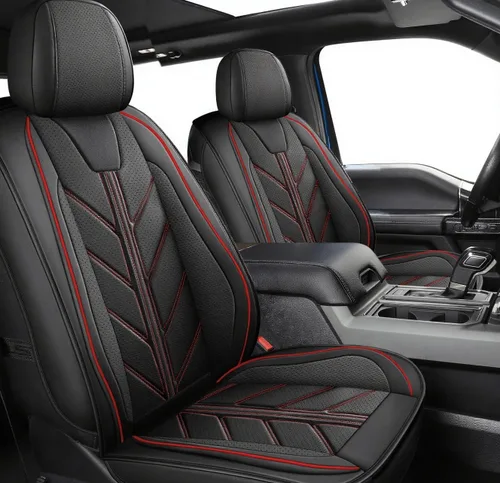 Miniatura 7 de Fundas de asiento de camión compatibles con Ford F-150 2009-2025 XL XLT Lariat King Ranch Platinum Tremor Pickup, protector de cojín de piel