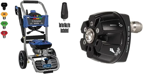 Westinghouse WPX3200e - Lavadora a presión eléctrica, 3200 PSI y 1.76 GPM máximo, motor de inducción, tanque de jabón a bordo, pistola rociadora y