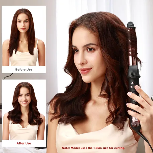 Miniatura 3 de Prizm Rizador giratorio, rizador de pelo automático de 1 pulgada / 0.984 in para cabello largo, barril giratorio automático, 250-450 °F con pantalla