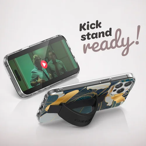 Miniatura 3 de ENCASED Funda con lazo para los dedos, diseñada para iPhone 15 (2023), funda de agarre con correa de mano con soporte de silicona suave al tacto