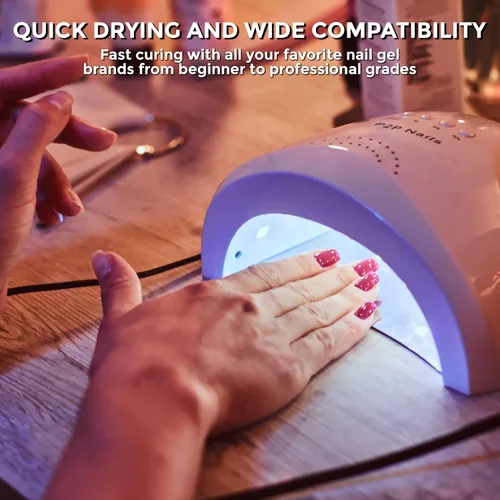 Miniatura 2 de P2P Nails Lámpara de uñas UV/LED – Luz de uñas para esmalte de uñas de secado rápido – Secador de uñas estilo salón para mujeres elegantes – Lámpara