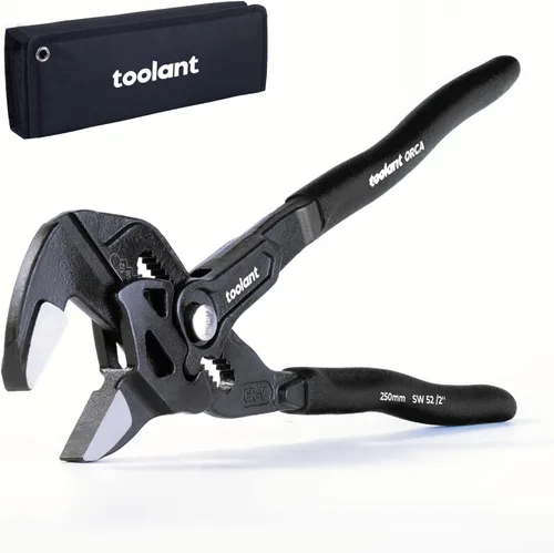 Miniatura 8 de toolant Llave de alicates ajustable de bolsillo de 5 pulgadas, fosfato de zinc CR-V de acero con mandíbulas paralelas lisas y bolsa - Llave portátil