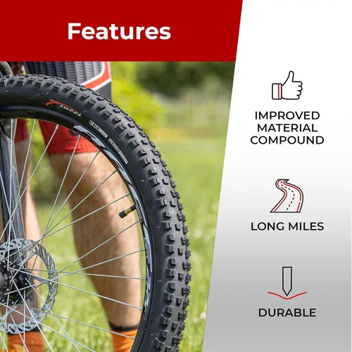 Miniatura 7 de Fincci Neumático plegable de bicicleta de montaña de 27,5 x 2,35 60-584 30 TPI para bicicleta híbrida Enduro MTB
