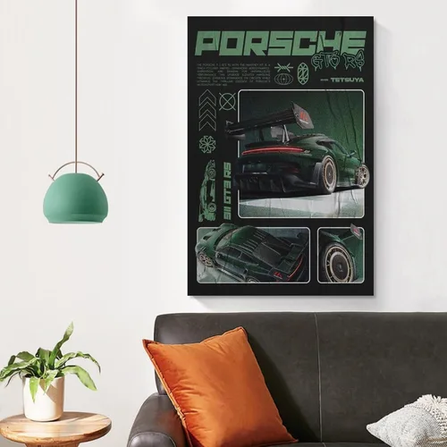 Miniatura 3 de JUANJIANG Póster de SuperCar para amantes del automóvil, póster de conocimiento, pintura decorativa, lienzo, arte de pared, póster de sala de estar