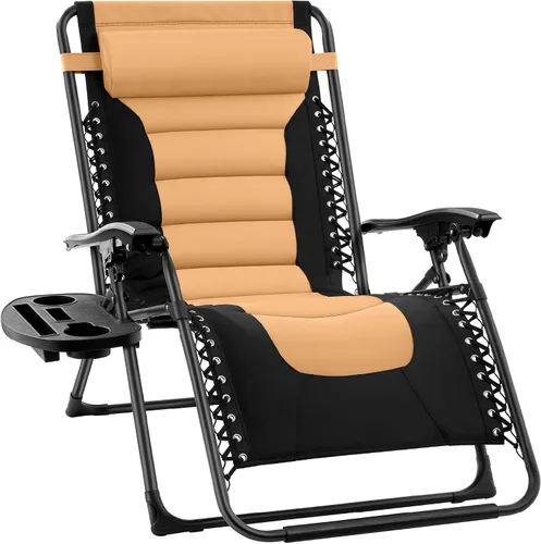 Miniatura 38 de Best Choice Products Silla acolchada de gravedad cero de gran tamaño, reclinable plegable para patio al aire libre, tumbona antigravedad XL