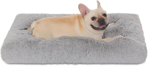 Miniatura 45 de Bedfolks Cama Impermeable para Jaula de Perro, Cama de Felpa para Perros con Funda Lavable Extraíble, Almohadón de Jaula de Perro de Piel Sintética