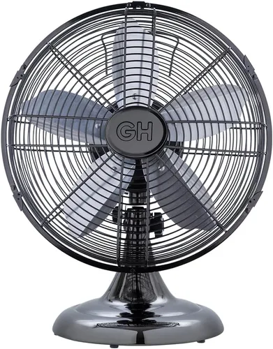 Miniatura 16 de Good Housekeeping 92604 Ventilador de escritorio de mesa de oficina de metal completo de 30,5 cm retro con oscilación amplia, 3 ajustes de velocidad