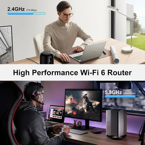 Miniatura 5 de Enrutador inalámbrico WiFi6, enrutador celular AX3000 de doble banda, 4 puertos Gigabit, red inalámbrica segura - Disfruta de la conectividad
