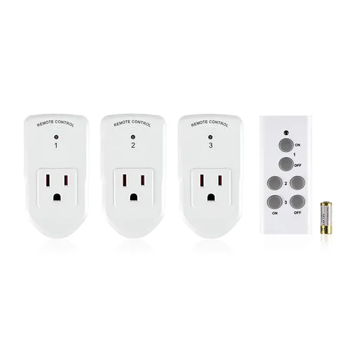 BN-LINK Interruptor eléctrico de tomacorriente inalámbrico de control remoto para luces, ventiladores, luces navideñas, pequeños electrodomésticos,