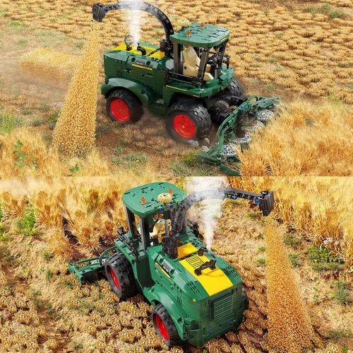 Miniatura 4 de TYCOLE Technic - Juego de bloques de construcción de tractor, camión de granja y cosechadora, juguetes de construcción con cabeza de grano móvil