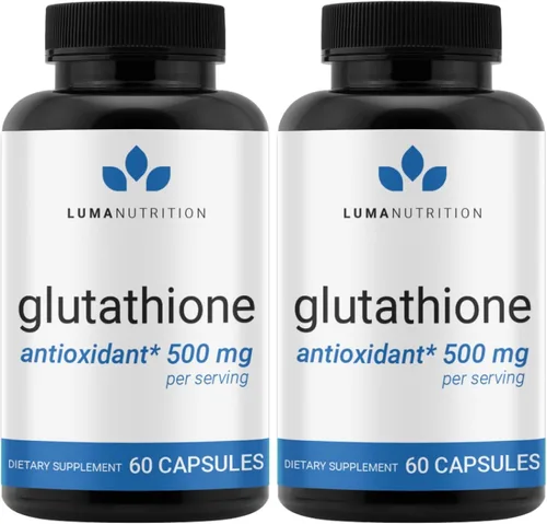 Miniatura 10 de Luma Nutrition Suplemento premium de glutatión - 500 mg - L-glutatión - Soporte antioxidante - Reducido - Soporte hepático - 60 cápsulas
