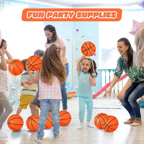 Miniatura 6 de Leitee Juego de 30 mini pelotas de baloncesto de 6 pulgadas con bomba de inflador, juego de baloncesto al aire libre para niños pequeños, repuesto