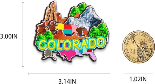 Miniatura 3 de Imán de Colorado USA para nevera de madera 3D, monumentos de viaje, coleccionables, recuerdos, decoración hecha a mano, 2