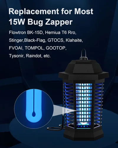 Miniatura 3 de Shootingstar Eliminador de Insectos Bombilla de Luz de Repuesto para Lámpara de Atracción de Insectos de 15W con Base de 4 Pines, Bombilla de Tubo