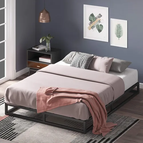 Miniatura 17 de Zinus Joseph - Marco de cama de plataforma de 10 pulgadas, soporte de listones de madera, no necesita somier, embalaje ecológico WonderBox(TM)