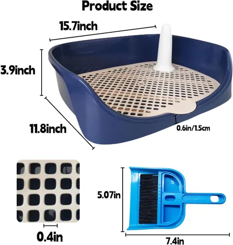Miniatura 3 de Tfwadmx Caja de arena para conejillos de indias, bandeja de esquina rectangular para inodoro de animales pequeños, para hurón, chinchilla