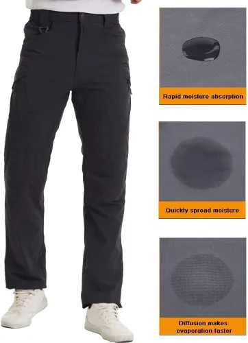 Miniatura 7 de BIYLACLESEN Pantalones militares Ripstop para hombre, con múltiples bolsillos, ligeros, de secado rápido, para senderismo, campamento