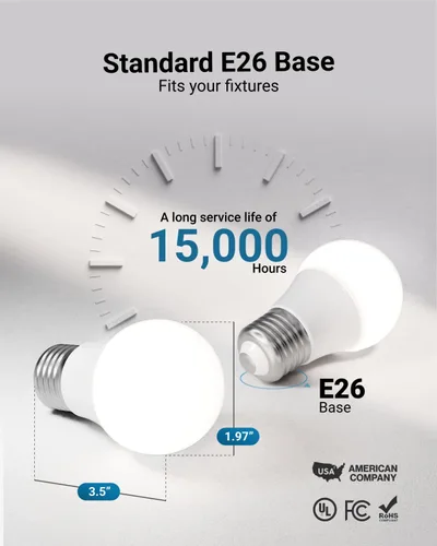 Miniatura 2 de Sunco - Paquete de 10 bombillas LED A15, regulables para electrodomésticos de refrigerador, 800 LM, 8 W (equivalente a 60 W), luz diurna de 5000 K