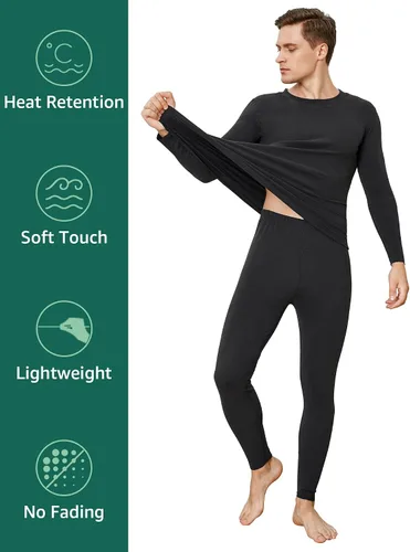 Miniatura 4 de INNERSY Conjunto de ropa interior térmica para hombre, ligero, capa base, pantalones largos para ejercicio de invierno