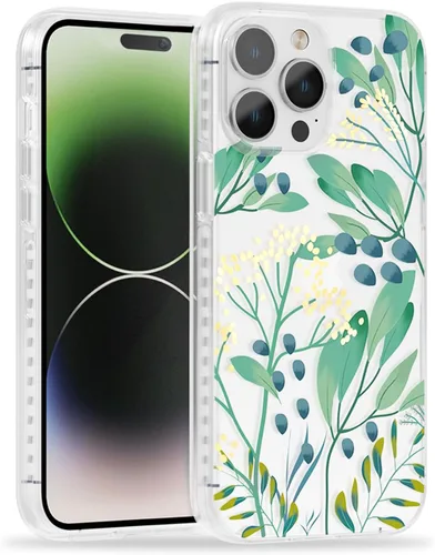 Miniatura 22 de SCORPIFY Funda para iPhone 15 Pro Max con diseño floral de Nemophila azul, bonita funda transparente para teléfono para mujeres y niñas