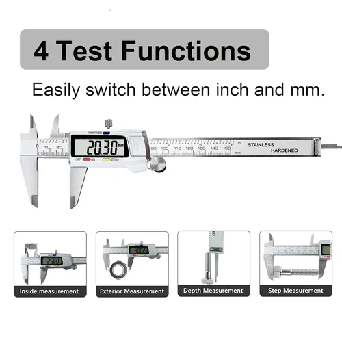 Miniatura 4 de Greywolf Calibrador digital, herramienta de medición de acero inoxidable, micrómetro electrónico de pinza Vernier, conversión de pulgadas