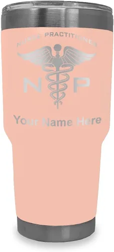 Miniatura 27 de LaserGram NP Nurse Practioner - Vaso aislado al vacío de 20 onzas, grabado personalizado incluido (negro)