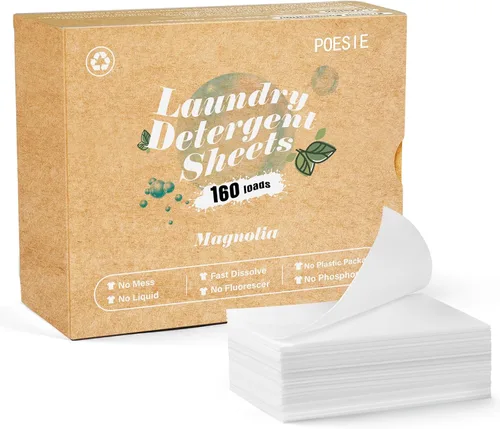 Miniatura 26 de Poesie Hojas de Detergente para Ropa Hojas de Jabón para Ropa para Viajes Camping Hojas para Lavar Ropa Sin Fragancia 1 Mini Caja 40