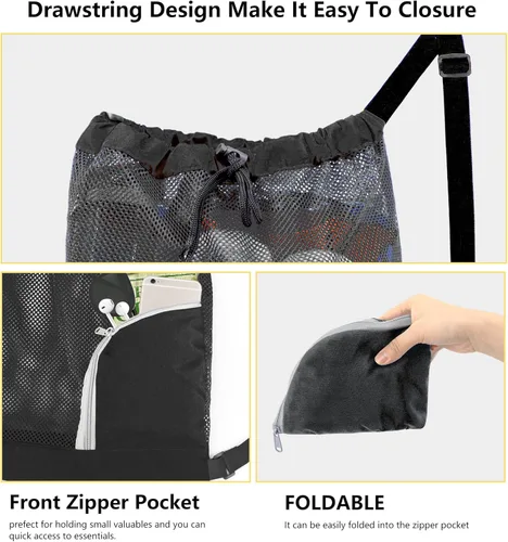 Miniatura 3 de Mochila con cordón BeeGreen para hombres y mujeres, atlética para gimnasio, deportes, entrenamiento, playa, natación, Azul marino, X-Grande