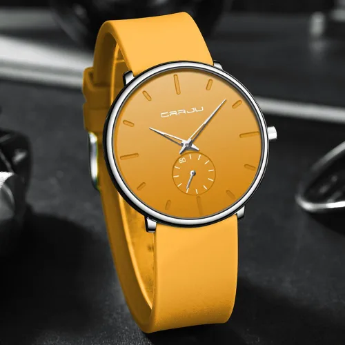 Miniatura 6 de CRRJU Mens Women Watch Casual Stylish Waterproof Quartz Unisex Wristwatches, Ultra Thin Watches for Men Women, Colorful Silicone Band