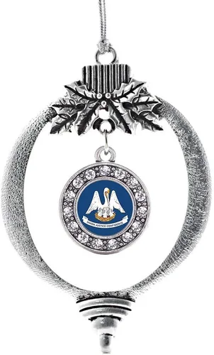 Miniatura 158 de Inspired Silver - Twin One - Adorno festivo de Navidad de plata - Adorno festivo de árbol de Navidad con dije de círculo y circonita cúbica