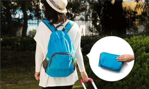Miniatura 9 de Mochila plegable ultraligera, resistente al agua, duradera, para campamento, viajes, senderismo, mochila para hombres y mujeres (negro)