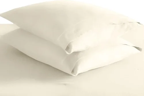 Miniatura 18 de Pizuna Juego de 2 fundas de almohada de 100 % algodón puro, tamaño estándar, color blanco, lujosas fundas de almohada de 400 hilos de satén
