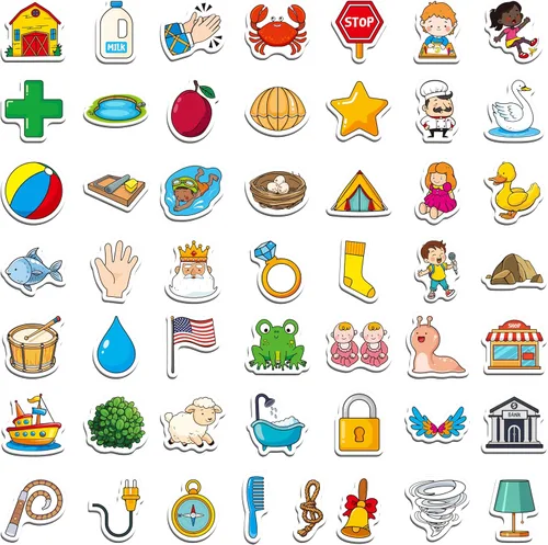 Miniatura 9 de 50 imanes de objetos CVC, imanes magnéticos gruesos para nevera, adorables juguetes educativos de aprendizaje para preescolar, jardín de infantes