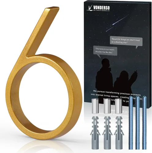 Miniatura 60 de VONDERSO Números flotantes de casa de 5 pulgadas para exteriores, números de dirección modernos de metal antioxidante (3), números de buzón Negro 3