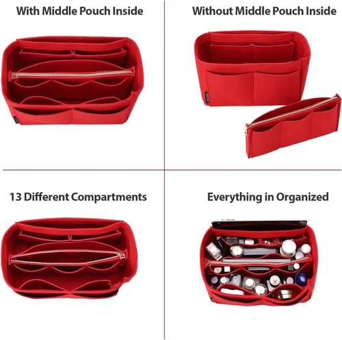 Miniatura 3 de OMYSTYLE - Organizador de bolsa, organizador de bolsas de fieltro para bolsa y bolso, organizador de bolsa de mano con 5 tamaños