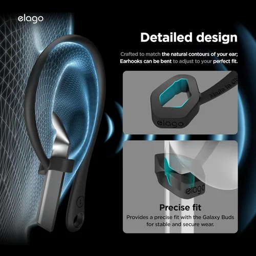 Miniatura 6 de elago Ganchos para las orejas diseñados para accesorios de auriculares Samsung Galaxy Buds 3 y Galaxy Buds 3 Pro, antideslizantes, diseño