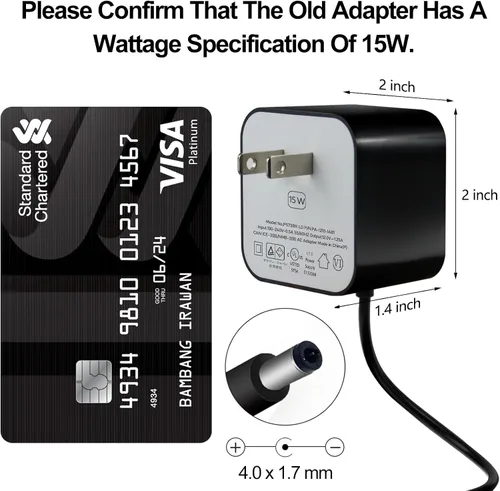 Miniatura 6 de Adaptador de alimentación de 15W para Echo, Dot 3ª y 4ª generación, Kids Edition, Show 5, Spot y Fire TV Cube, cable de alimentación AC de 5 pies