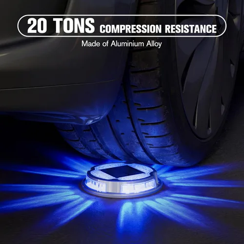 Miniatura 5 de VOLISUN Luces solares para cubierta de entrada, luces marinas para muelle, paquete de 4 luces solares de tierra de 2 colores en 1 LED, impermeable