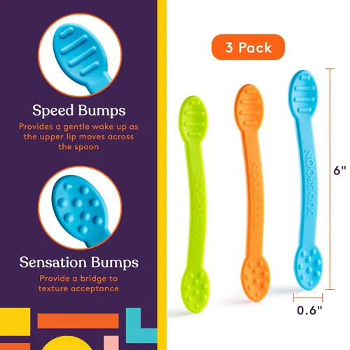Miniatura 2 de Special Supplies Duo Spoon Herramientas de terapia motora oral, paquete de 3, estimulación texturizada y tratamiento de entrada sensorial