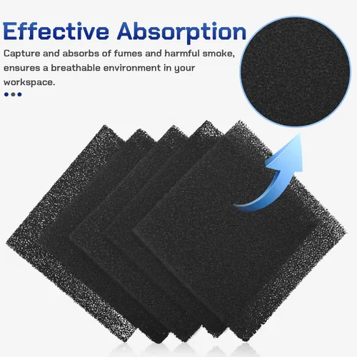 Miniatura 2 de Antidious Paquete de 5 filtros de carbón activado para extractor de humos, filtro portátil de absorción de humo, equipo de extracción de ventilador