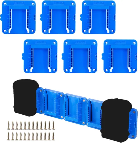 Miniatura 9 de Soporte de montaje de batería compatible para baterías Makita de 18V, colgador de montaje en pared para BL1860 BL1850 BL1840 BL1830, organiza tu