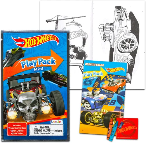 Miniatura 2 de Conjunto de Recuerdos de Mini Fiesta Hot Wheels para Niños - Paquete con 24 Paquetes de Juego Mini Hot Wheels Para Llevar y Jugar con Páginas
