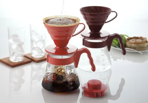 Miniatura 3 de Hario V60 set para servir café, Rojo