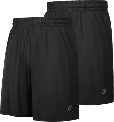 Roadbox Pantalones cortos de entrenamiento para hombre, atléticos, gimnasio, correr, baloncesto, 7 pulgadas, con bolsillo, para deportes de fitness,