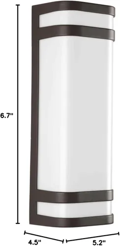 Miniatura 2 de Progress Lighting Valera LED Collection - Farol acrílico blanco mate con 2 luces, moderno para exteriores, gran pared, luz de bronce arquitectónico